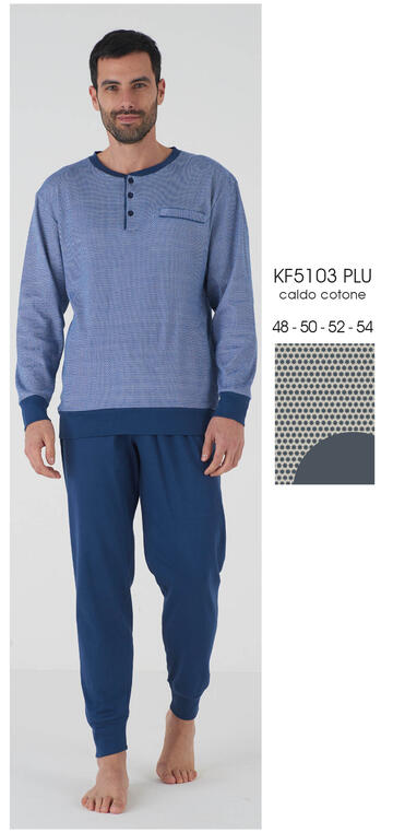 ART. KF5103 PLU- pigiama uomo m/l interlock kf5103 plu - Fratelli Parenti
